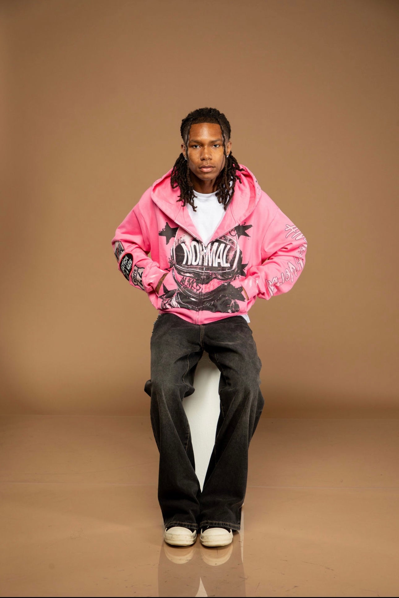 Pink MARATHON NOT A RACE ZIP UP