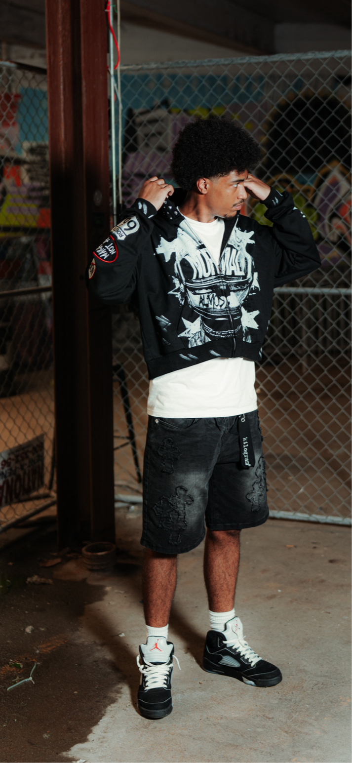 Black MARATHON NOT A RACE ZIP UP