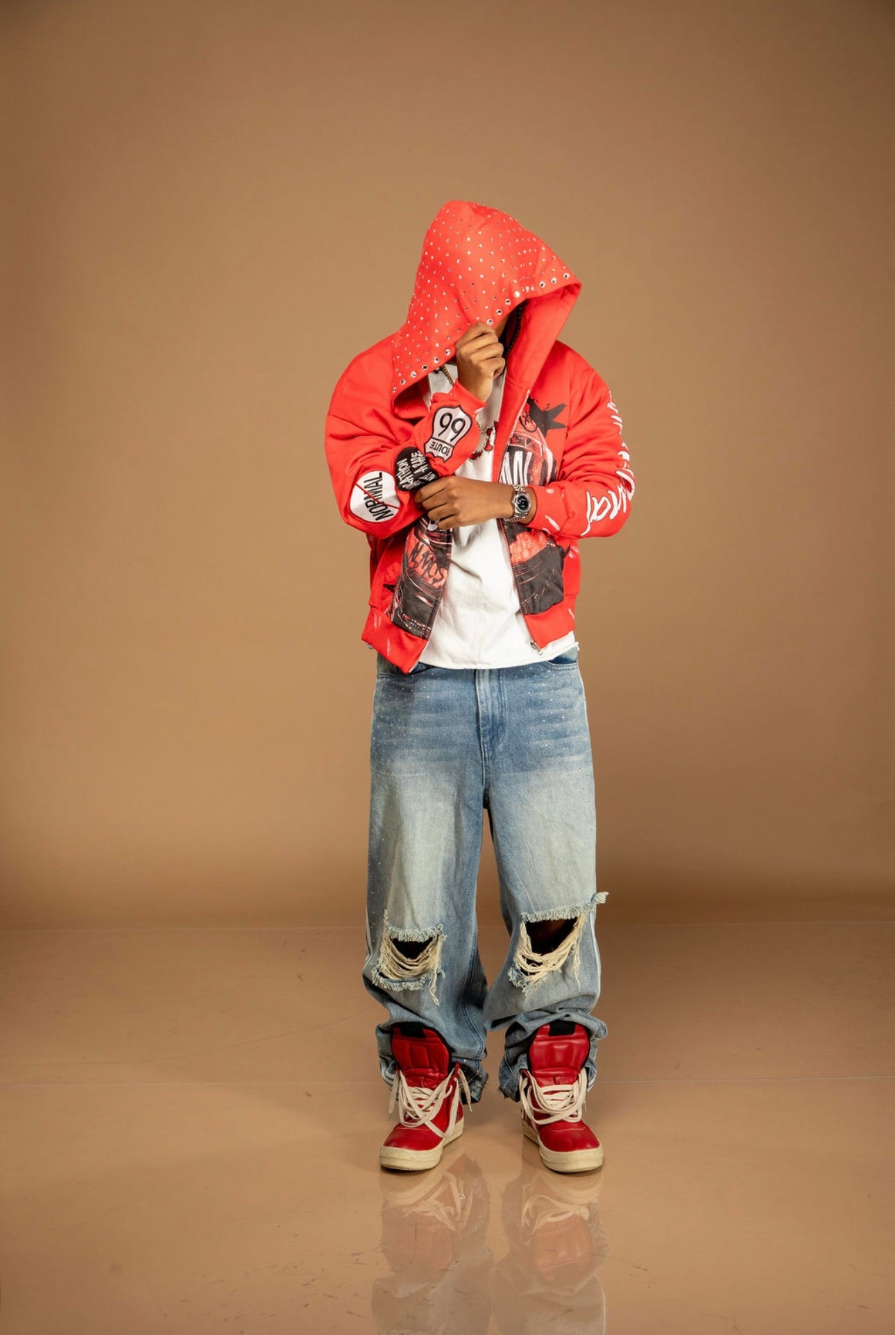Red MARATHON NOT A RACE ZIP UP