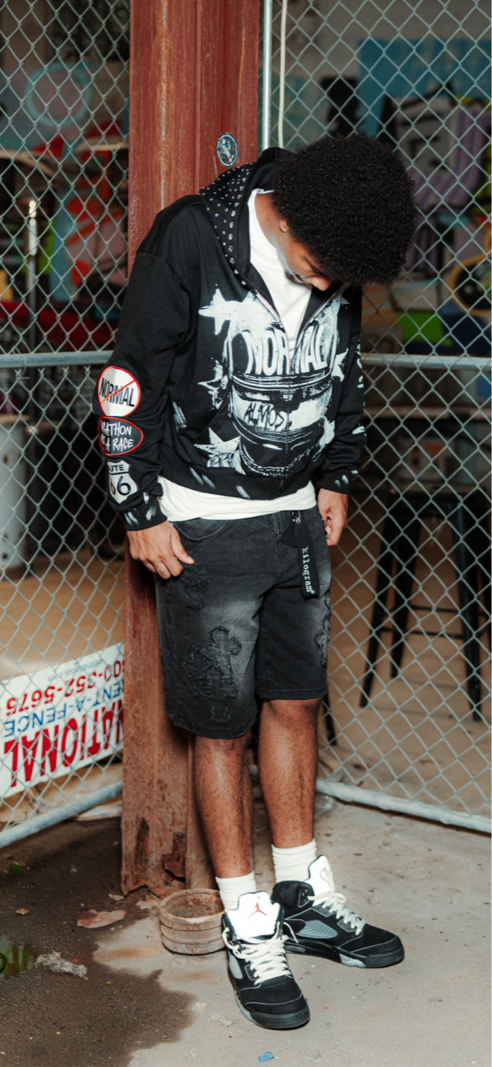 Black MARATHON NOT A RACE ZIP UP