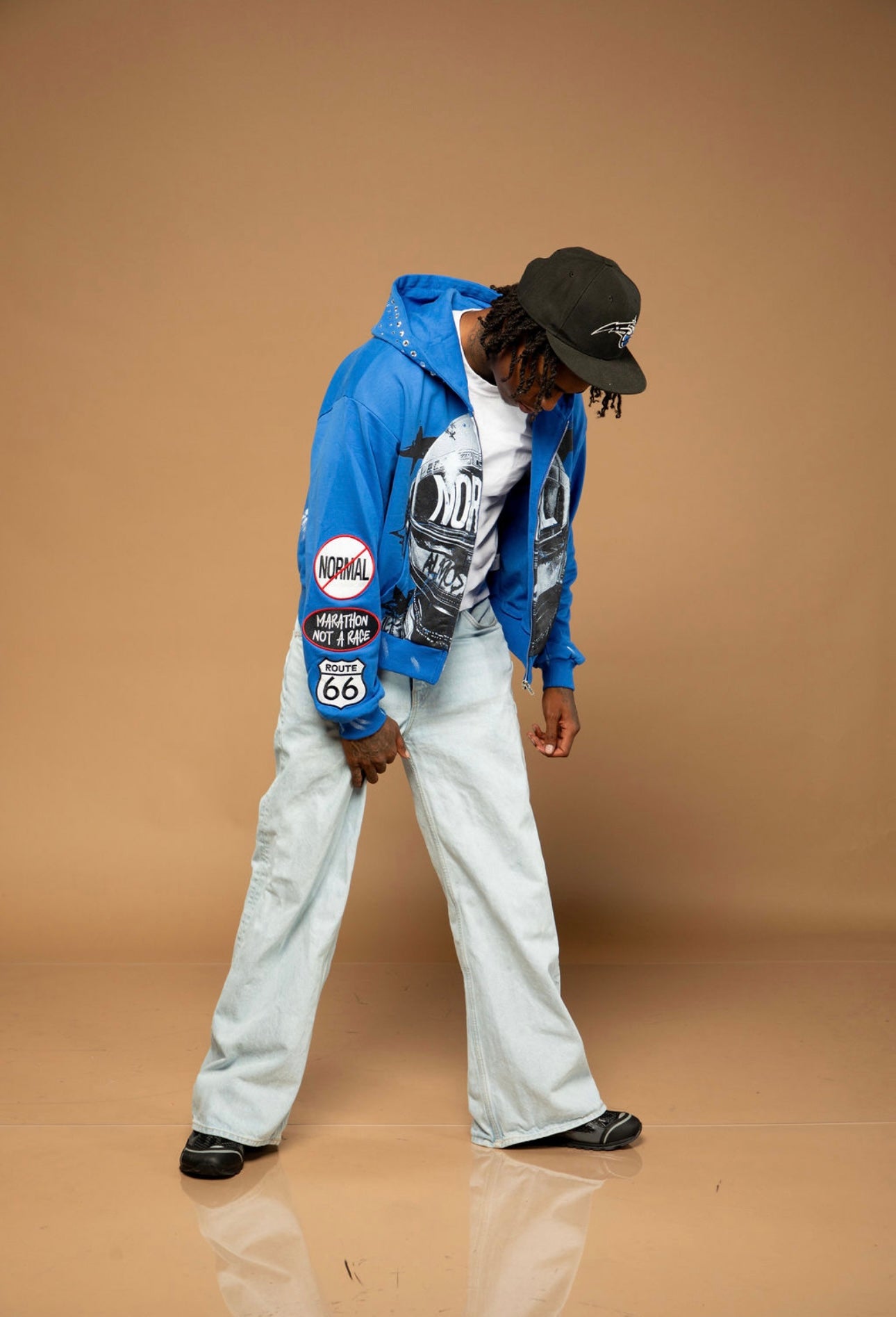 Blue MARATHON NOT A RACE ZIP UP