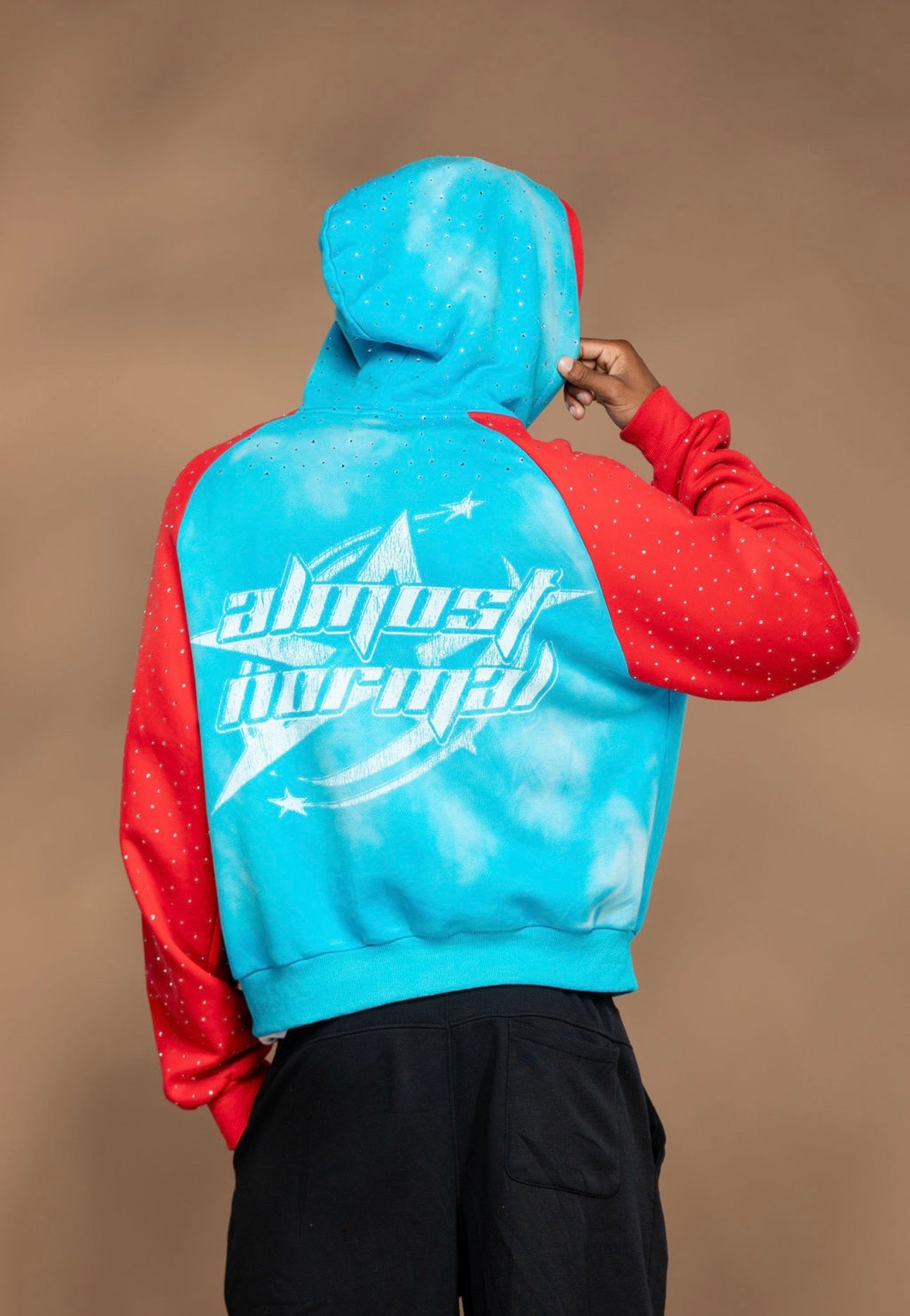 Aqua Blue & Red  NO DAYS OFF zip up